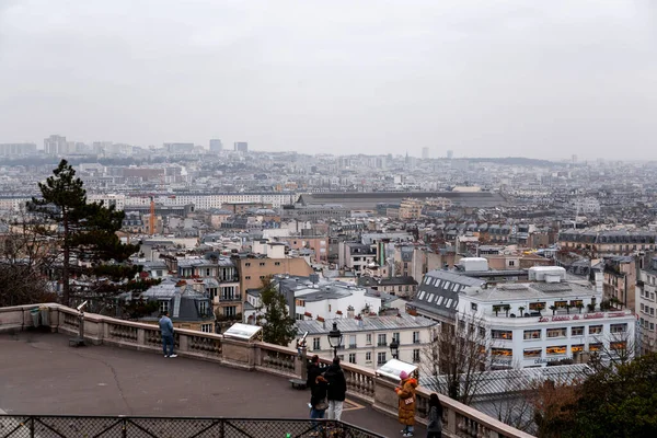 Paris France January 2022 Aerial Panoramic View Paris Hill Montmartre — Stock Photo, Image