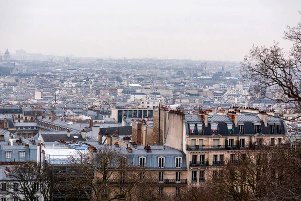 Paris France January 2022 Aerial Panoramic View Paris Hill Montmartre — Stock Photo, Image