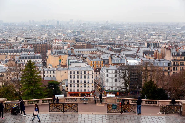 Paris France January 2022 Aerial Panoramic View Paris Hill Montmartre — Stock Photo, Image