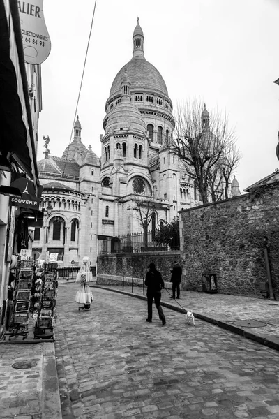 Paříž Francie Ledna 2022 Pohled Ulice Montmartre Jedné Nejživějších Nejpopulárnějších — Stock fotografie