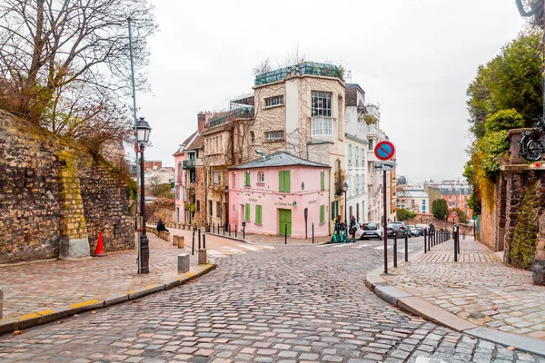 Paříž Francie Ledna 2022 Pohled Ulice Montmartre Jedné Nejživějších Nejpopulárnějších — Stock fotografie