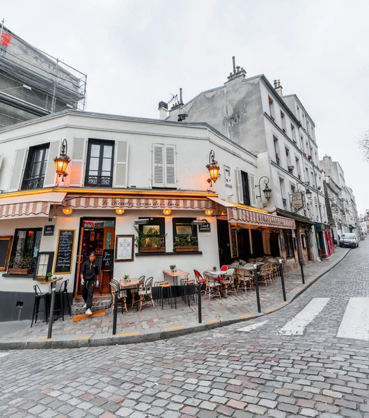 Paris Frankreich Januar 2022 Straßenansicht Vom Montmartre Einem Der Lebendigsten — Stockfoto