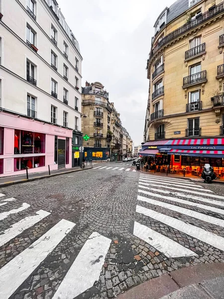 Paris França Janeiro 2022 Vista Rua Montmartre Dos Bairros Mais — Fotografia de Stock