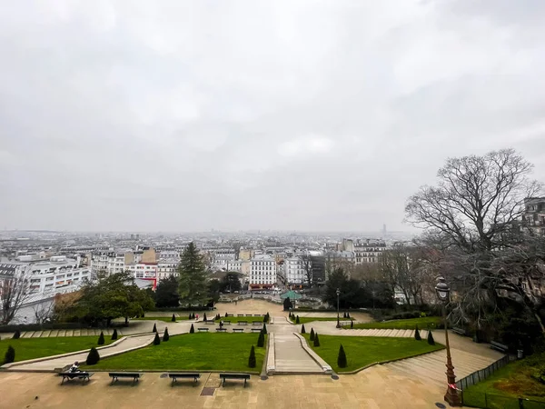 Paris Fransa Ocak 2022 Montmartre Tepesinden Paris Havadan Panoramik Manzarası — Stok fotoğraf