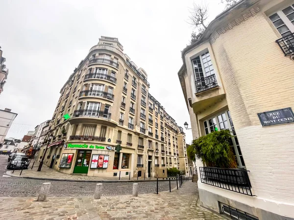 Parigi Francia Gennaio 2022 Vista Sulla Strada Montmartre Uno Dei — Foto Stock