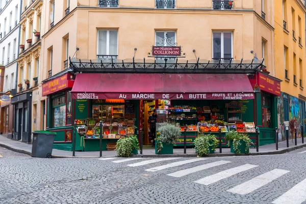 Париж Франция Января 2022 Года Вид Улицы Монмартра Одного Самых — стоковое фото