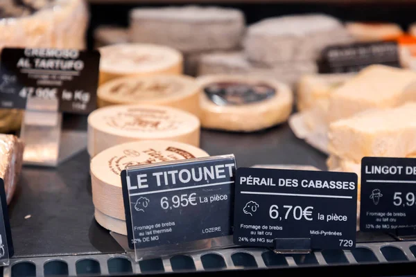 Paris France Janvier 2022 Types Fromages Traditionnels Français Dans Une — Photo
