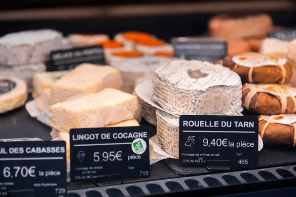 Paris France Janvier 2022 Types Fromages Traditionnels Français Dans Une — Photo