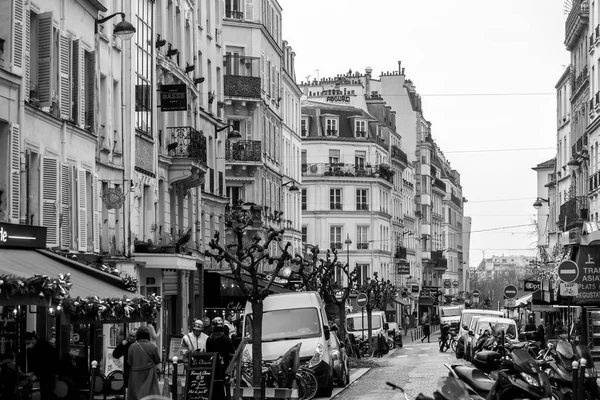 Париж Франція Січня 2022 Вуличний Вид Монмартру Одного Найбільш Яскравих — стокове фото