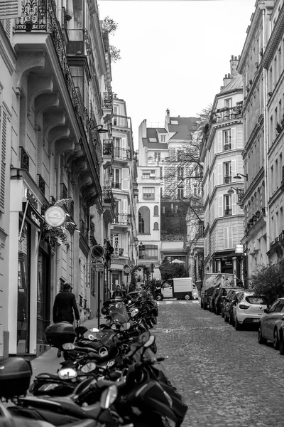 Paris França Janeiro 2022 Vista Rua Montmartre Dos Bairros Mais — Fotografia de Stock