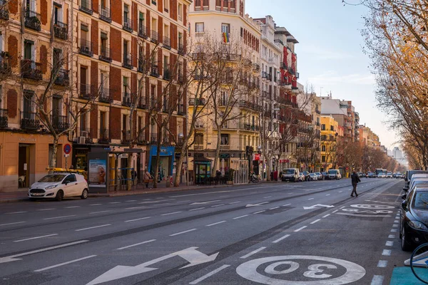 西班牙马德里 Feb 2022 西班牙首都马德里的通用建筑和街道景观 — 图库照片