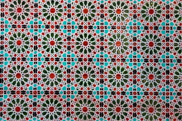 Moorish Islamic Tile Design Close Texture Background Found Historical City — Stock Photo, Image