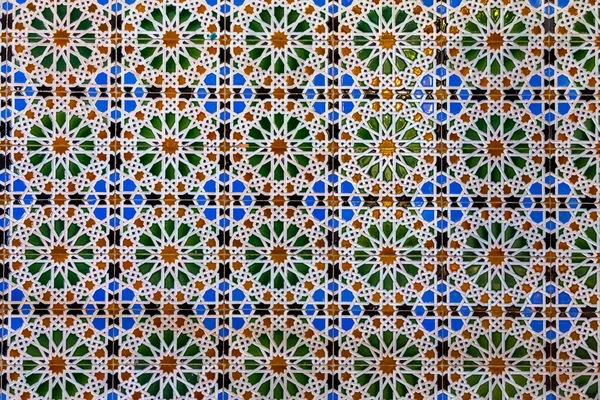 Moorish Islamic Tile Design Close Texture Background Found Historical City — Stock Photo, Image