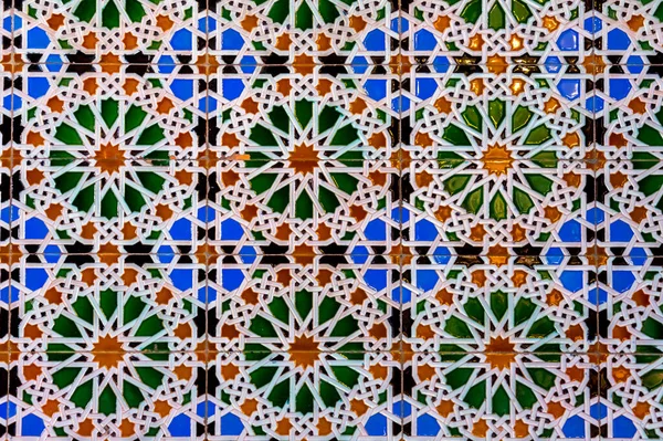 Moorse Islamitische Tegel Ontwerp Close Textuur Achtergrond Gevonden Historische Stad — Stockfoto