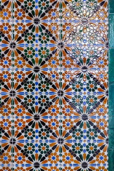 Maurische Islamische Fliesen Design Nahaufnahme Textur Hintergrund Der Historischen Stadt — Stockfoto