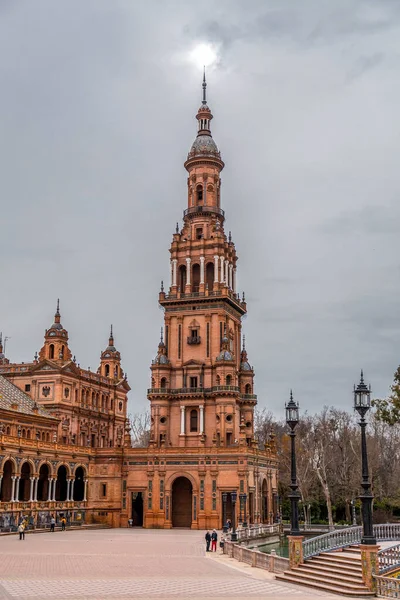 Seville Spain Feb 2022 Plaza Espana Square Parque Maria Luisa — Fotografia de Stock