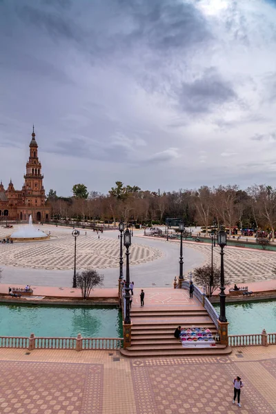 Seville Spain Feb 2022 Plaza Espana Square Parque Maria Luisa — 图库照片