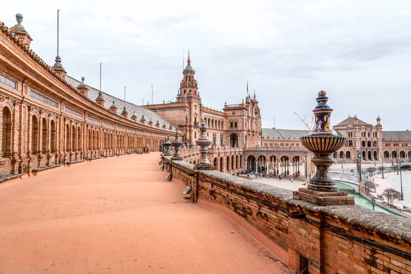 Plaza Espana Uma Praça Parque Maria Luisa Sevilha Espanha Construído — Fotografia de Stock