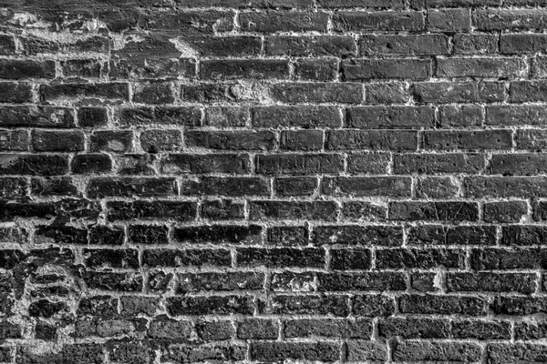 Black Brick Wall Grunge Texture Background Architectural Detail — Photo