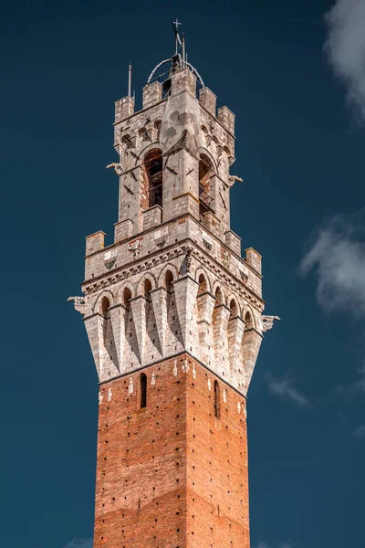 Palazzo Pubblico Town Hall Palace Located Piazza Del Campo Central — 스톡 사진
