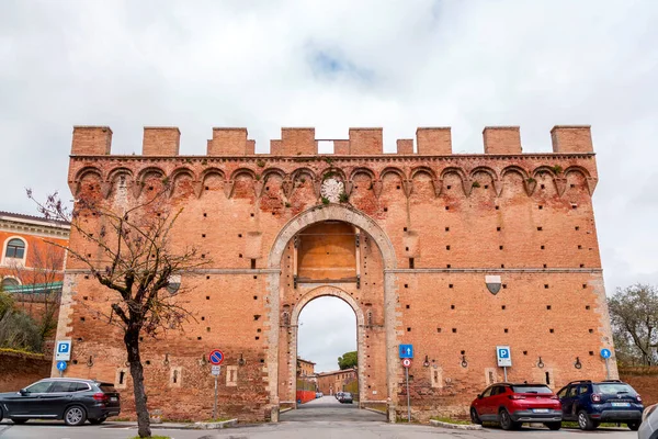 Siena Italy Apr 2022 Porta Romana One Portals Medieval Walls — ストック写真