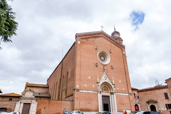 Siena Itália Apr 2022 Vista Exterior Basílica São Francisco Siena — Fotografia de Stock