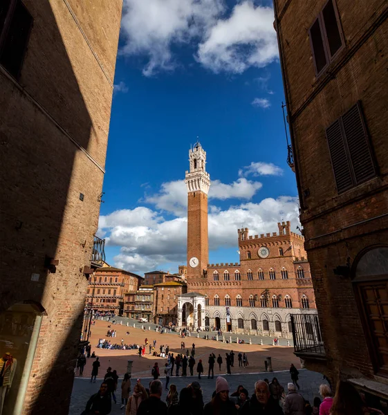 Siena Itália Apr 2022 Palazzo Pubblico Prefeitura Palácio Localizado Piazza — Fotografia de Stock