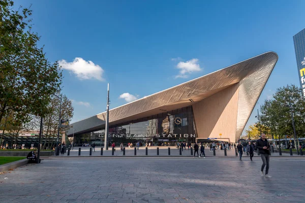 Rotterdam Netherlands October 2021 Exterior View Rotterdam Central Station Main —  Fotos de Stock