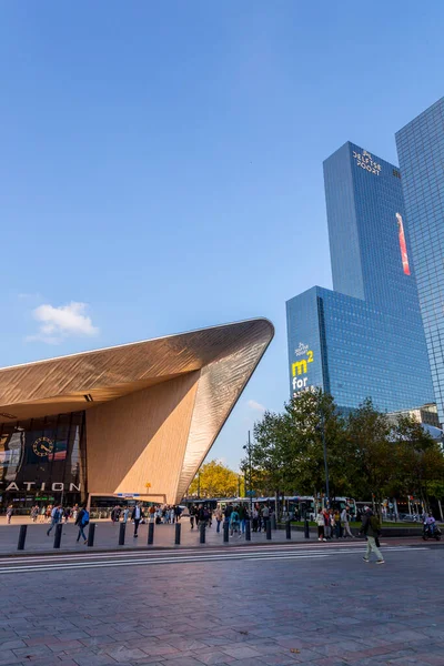 Rotterdam Netherlands October 2021 Exterior View Rotterdam Central Station Main —  Fotos de Stock