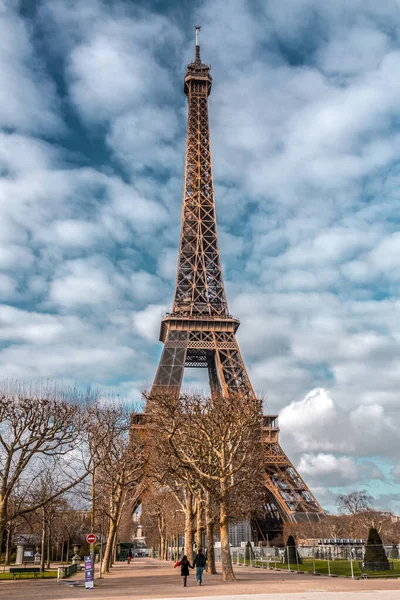 Paris France Jan 2022 Emblématique Tour Eiffel Par Une Journée — Photo