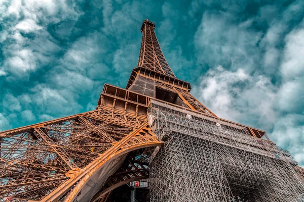 Paris França Jan 2022 Icônica Torre Eiffel Dia Ensolarado Inverno — Fotografia de Stock