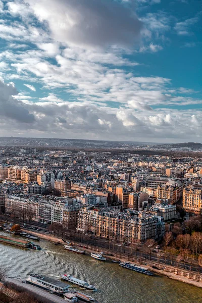 Paris França Janeiro 2022 Vista Aérea Paris Capital Francesa Topo — Fotografia de Stock