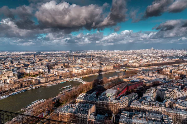 Paris France January 2022 Aerial View Paris French Capital Top — Stock Photo, Image