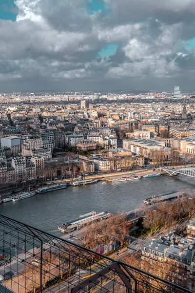 Paris França Janeiro 2022 Vista Aérea Paris Capital Francesa Topo — Fotografia de Stock