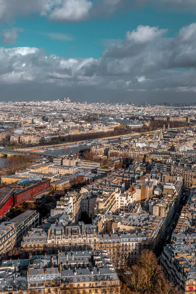 Paris Fransa Ocak 2022 Paris Havadan Görünüşü Eyfel Kulesi Nin — Stok fotoğraf