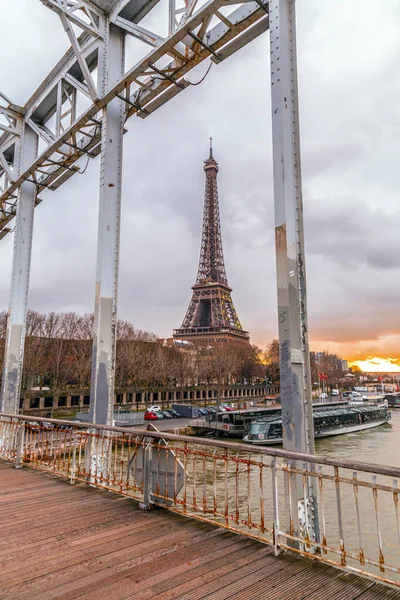 Paris France Jan 2022 Emblématique Tour Eiffel Tour Treillis Fer — Photo