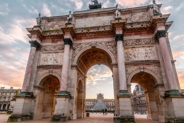 París Francia Ene 2022 Arco Del Triunfo Del Carrousel Arco — Foto de Stock