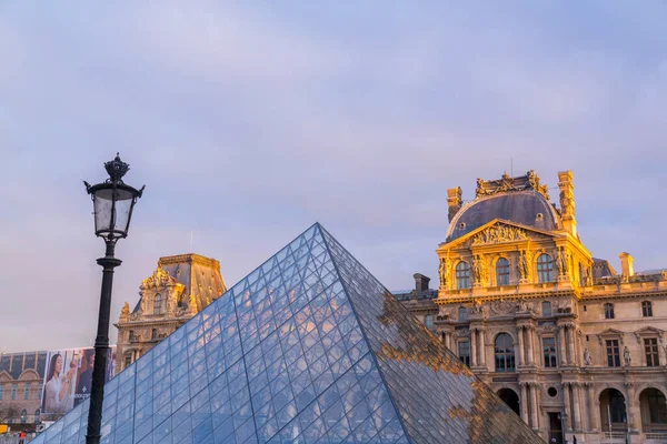 Paris France Jan 2022 Glass Pyramid Louvre Museum Main Entrance — Foto de Stock