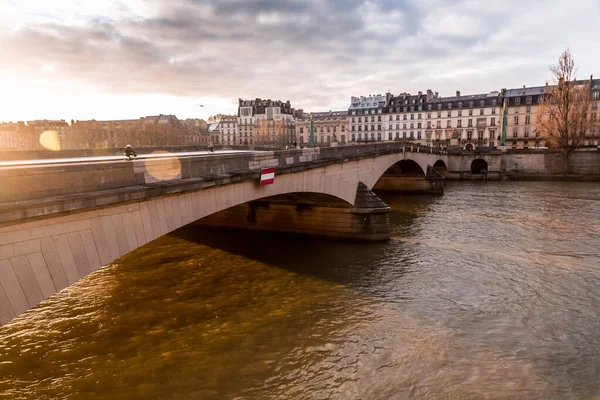 Paris France January 2022 Buildings Typical French Architecture Seine River — Fotografia de Stock