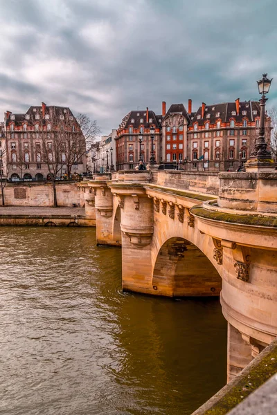 Paris France January 2022 Buildings Typical French Architecture Seine River — ストック写真