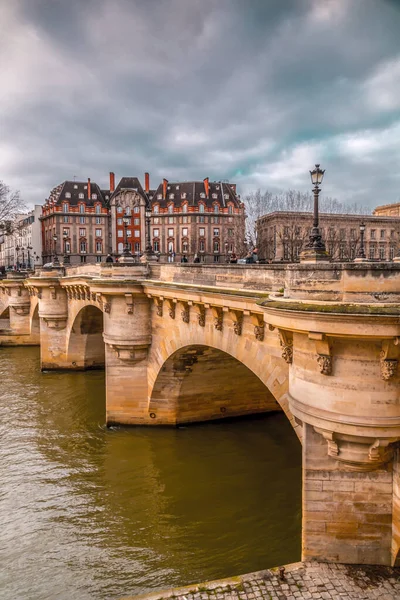 Paris France January 2022 Buildings Typical French Architecture Seine River — Foto Stock