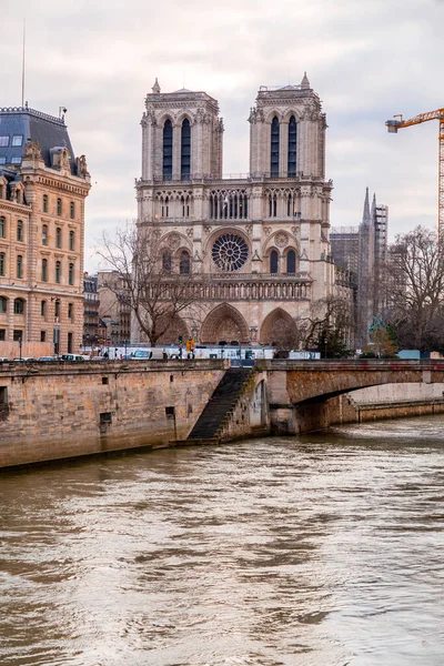 Paris France Січня 2022 Notre Dame Paris Середньовічний Католицький Собор — стокове фото