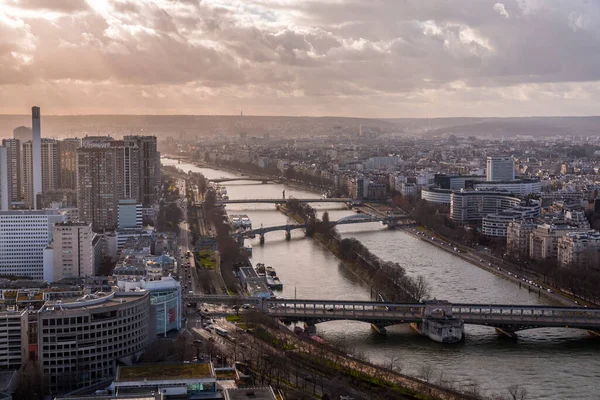 Parijs Frankrijk Januari 2022 Luchtfoto Van Parijs Franse Hoofdstad Vanaf — Stockfoto