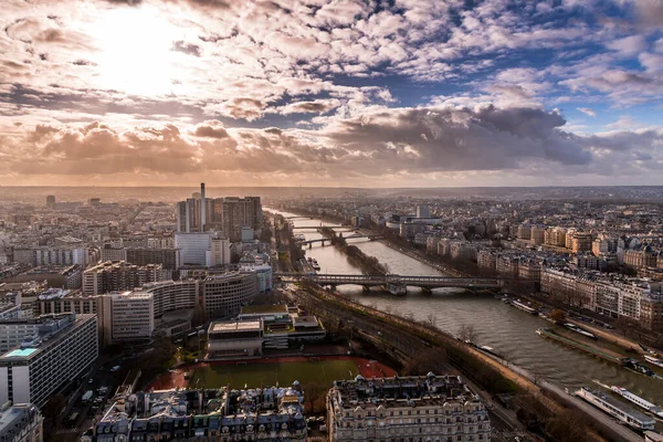 Párizs Franciaország 2022 Január Párizs Légi Kilátása Francia Főváros Eiffel — Stock Fotó