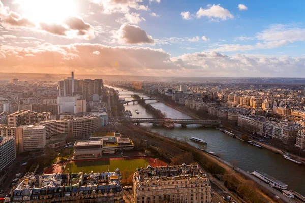 Paris Fransa Ocak 2022 Paris Havadan Görünüşü Eyfel Kulesi Nin — Stok fotoğraf