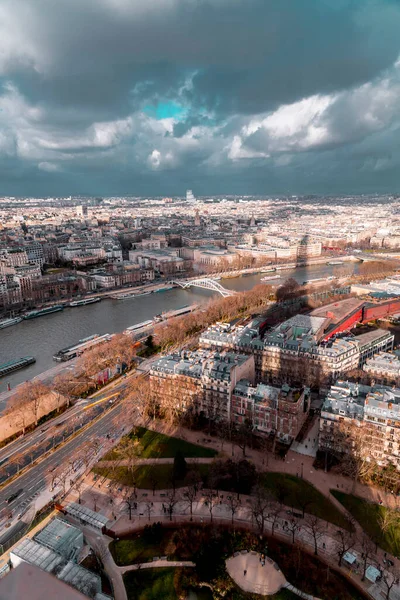 Paris Fransa Ocak 2022 Paris Havadan Görünüşü Eyfel Kulesi Nin — Stok fotoğraf