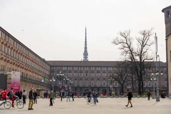 Turin Italy March 2022 Piazza Castello City Square Turin Italy — 图库照片