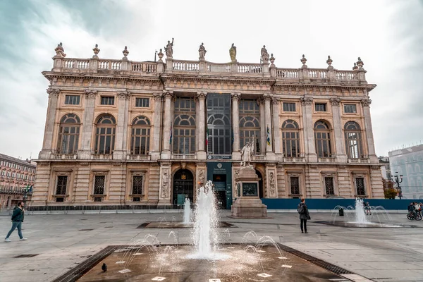 Turin Italy March 2022 Piazza Castello City Square Turin Italy — Fotografia de Stock