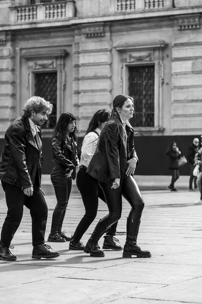 Turin Italy March 2022 Group Young People Performing Dancing Choreography — 图库照片