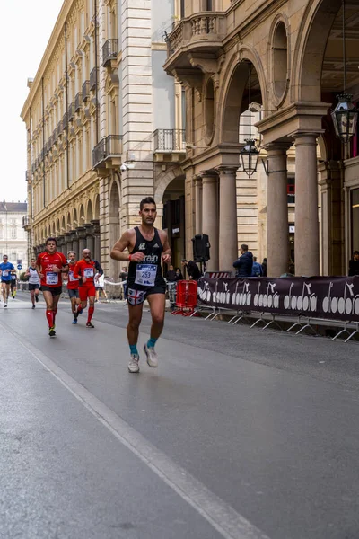 Turin Italy March 2022 Competitors Running Turin Half Marathon Held — Photo